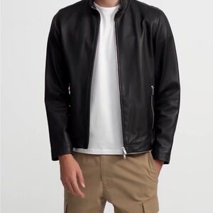 Theory kelleher Morvek Men's Black Leather Jacket